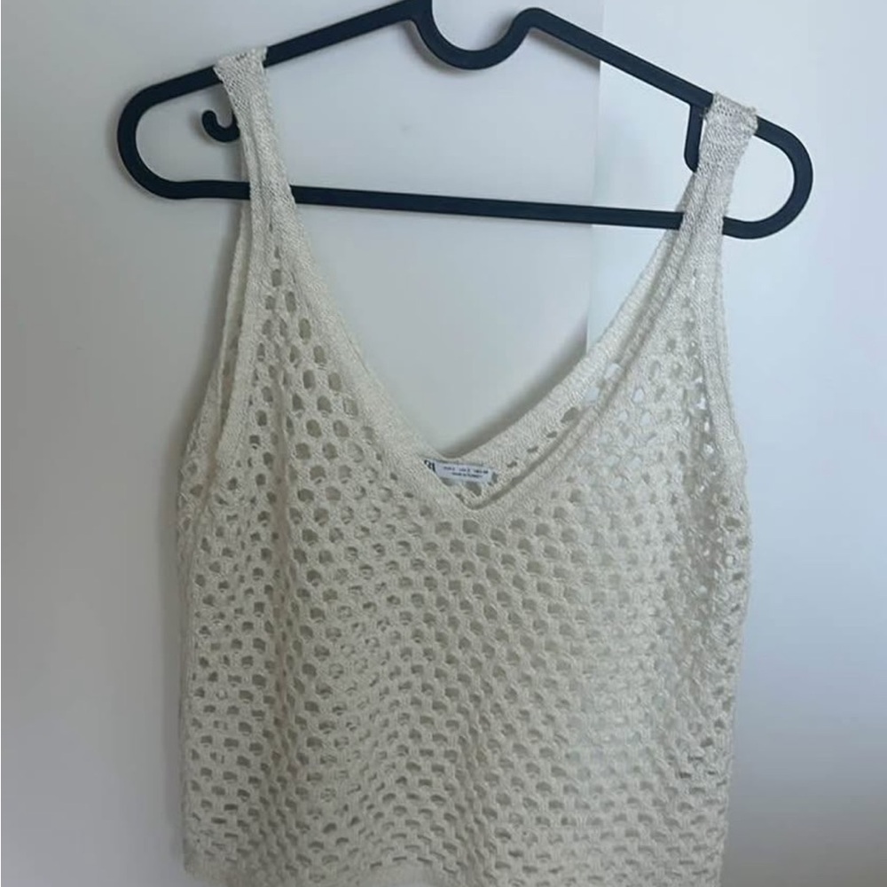 Zara Cream Open-Knit Camisole